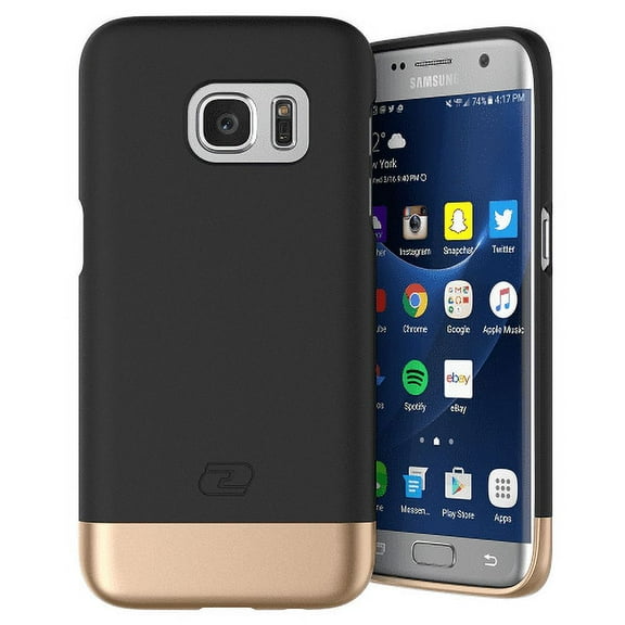 Samsung Galaxy S7 EDGE Case, Encased (SlimShield Series) Ultra Thin Hybrid Cover (Black)
