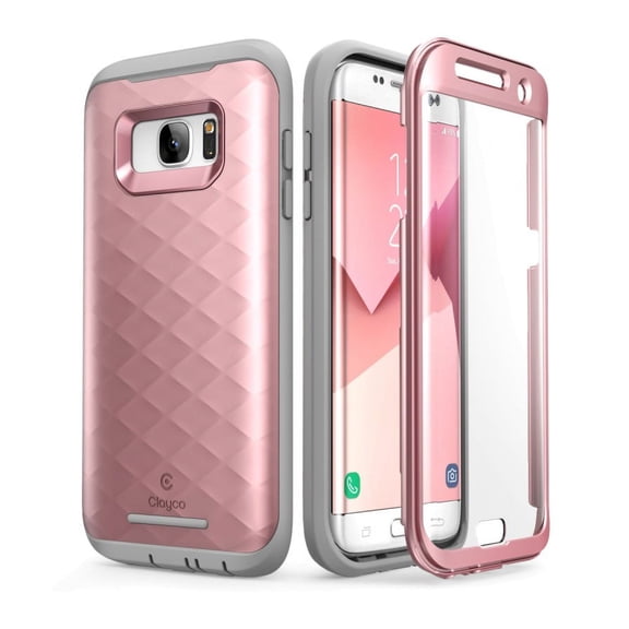 Samsung Galaxy S7 Edge Case, Clayco [Hera Series] Full-body Rugged Case with Built-in Screen Protector for Samsung Galaxy S7 Edge (2016 Release) (RoseGold)