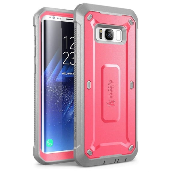 Samsung Galaxy S8 Case, SUPCASE Full-body Rugged Holster Case with Built-in Screen Protector for Galaxy S8 (2017 Release), Not Fit Galaxy S8 Plus, Unicorn Beetle Shield Series (Pink)