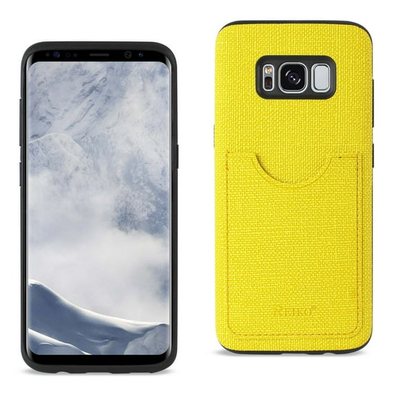 Samsung Galaxy S8 Edge/ S8 Plus Anti-slip Texture Protector Cover With Card Slot In Yellow