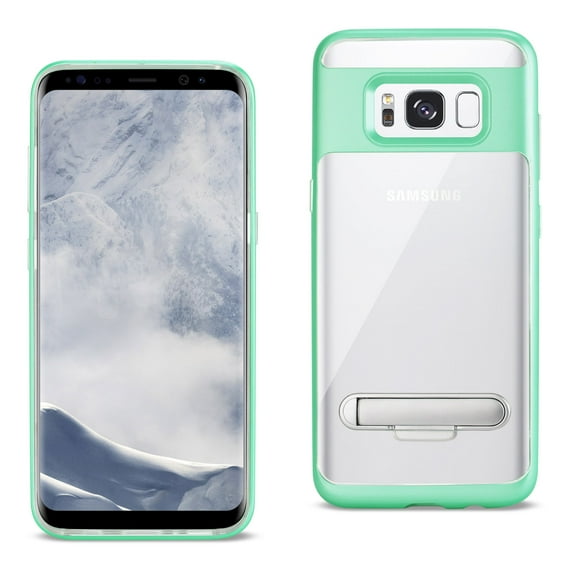 Samsung Galaxy S8 Edge/ S8 Plus Transparent Bumper Case With Kickstand And Matte Inner Finish In Clear Green