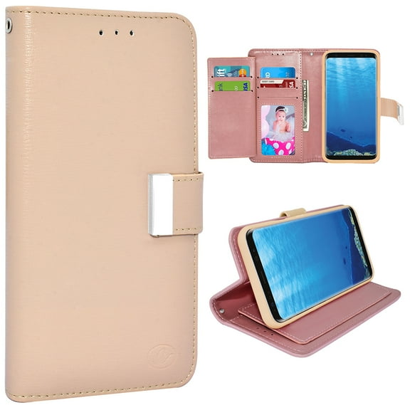 Samsung Galaxy S8 / G950 Double Flap Folio Leather Wallet Pouch Case Cover