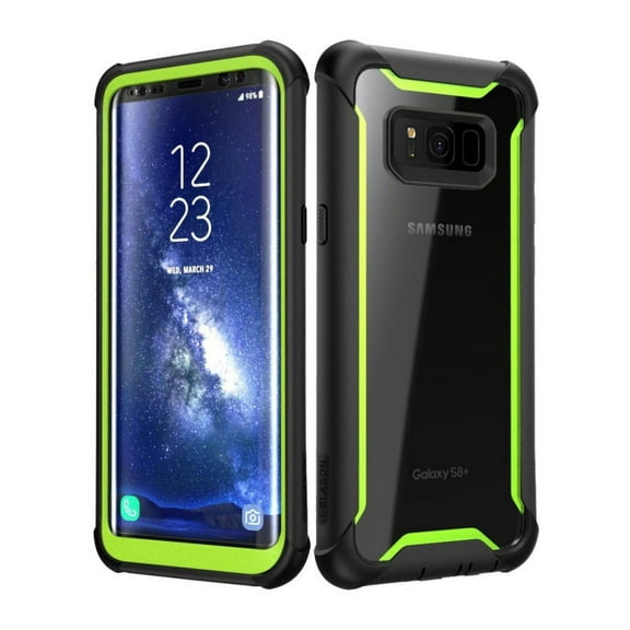 Samsung Galaxy S8+ Plus case, i-Blason [Ares] Full-Body Rugged Clear Bumper Case with Built-in Screen Protector for Samsung Galaxy S8+ Plus 2017 Release (Green)