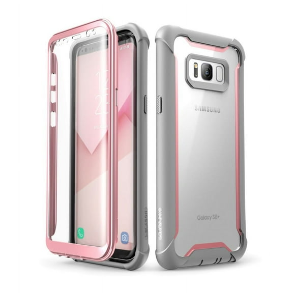 Samsung Galaxy S8+ Plus case, i-Blason [Ares] Full-Body Rugged Clear Bumper Case with Built-in Screen Protector for Samsung Galaxy S8+ Plus 2017 Release (Pink)