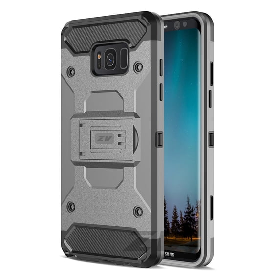 Samsung Galaxy S8/S8 Plus Case, Zizo Tough Armor Cover w/ Holster and Kickstand