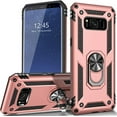 thumbnail image 1 of Samsung Galaxy S8 mobile phone case, military grade shockproof cover pass, 15 foot drop test protective cover, with magnetic support and vehicle support（Pink）, 1 of 2