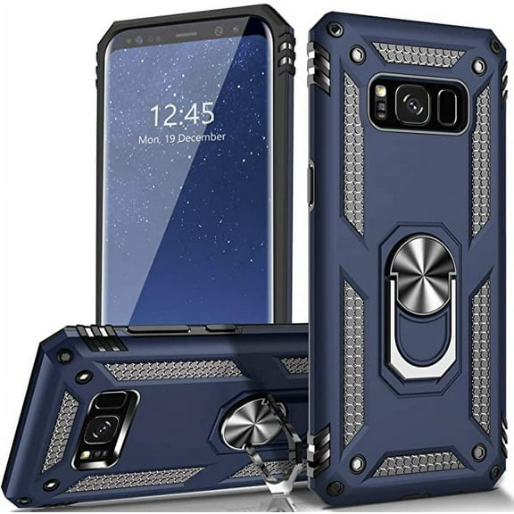 Samsung Galaxy S8 mobile phone case, military grade shockproof cover pass, 15 foot drop test protective cover, with magnetic support and vehicle support（Robin）