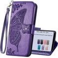 thumbnail image 1 of for Samsung Galaxy S9 Phone Case Wallet,Women Flip Folio Cover Galaxy S9 Credit Card Holders Emboss Butterfly Flower PU Leather Purse Wrist Strap Kickstand Case for Samsung Galaxy S9 Purple, 1 of 14