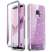 Samsung Galaxy S9 Plus Case, [Built-in Screen Protector] i-Blason [Cosmo] Full-Body Glitter Clear Bumper Case for Galaxy S9 Plus (2018 Release) (Purple)