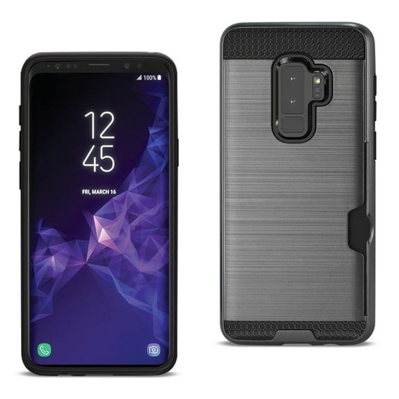 Samsung Galaxy S9 Plus Slim Armor Hybrid Case With Card Holder In Gray