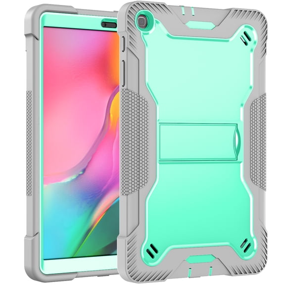For Samsung Galaxy Tab A 10.1 Case SM-T510 T515, Allytech Heavy Duty Shockproof Rugged Full Body Protective Case Impact Defender Hard Kickstand Cover for Samsung Galaxy Tab A 10.1 2019,Gray/Green