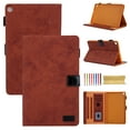 thumbnail image 1 of For Samsung Galaxy Tab A 10.5 2018 Model SM-T590/T595/T597 Case,Retro Card Slot Cover with Pencil Holder,Multi-Angle Viewing Stand,Pocket Folio Leather Case,Brown, 1 of 7