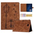 thumbnail image 1 of for Samsung Galaxy Tab A 10.5 2018 SM-T590 / SM-T595 Folio Flip Case, Embossed PU Leather Case with Smart Auto Wake / Sleep & Adjustable Stand (3 Anti-Slip Strips) with Card Slots, Brown, 1 of 5