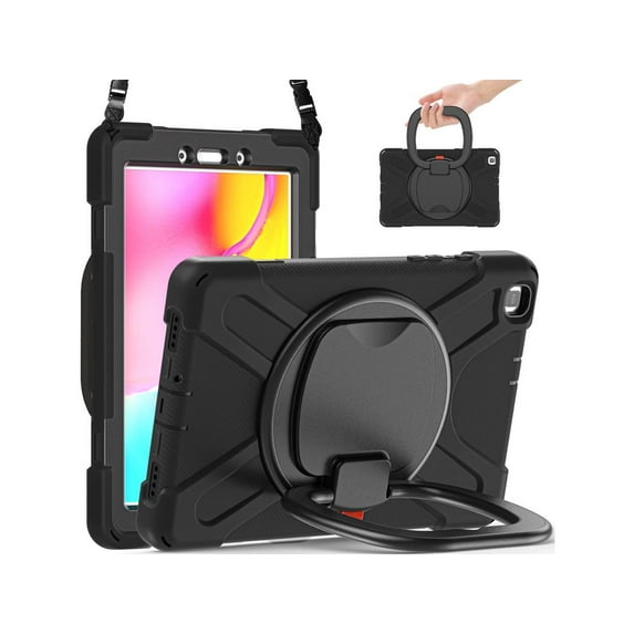 Samsung Galaxy Tab A 8.0 Case 2019, Heavy Duty Rugged Shockproof Case with Hand Strap, Kickstand, Carrying Shoulder Strap for Galaxy Tab A 8.0” 2019 Model SM-T290 SM-T295 SM-T297