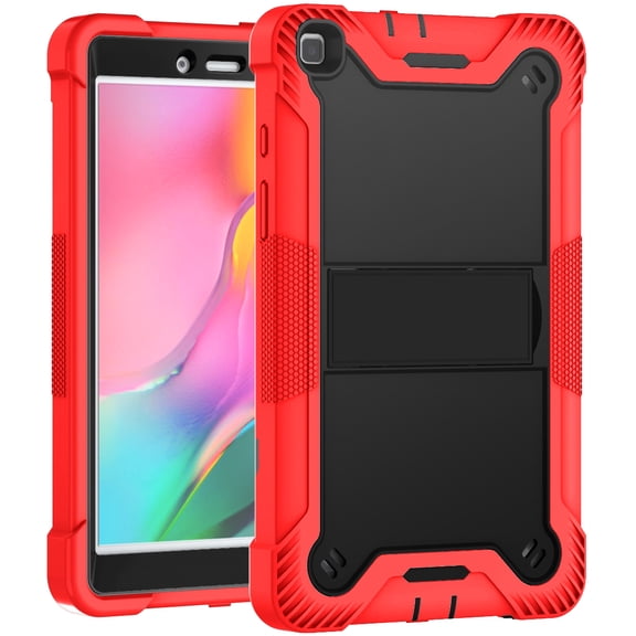 For Samsung Galaxy Tab A 8.0 Case SM-T290 T295, Allytech Heavy Duty Shockproof Rugged Full Body Protective Case Impact Defender Hard Kickstand Cover for Samsung Galaxy Tab A 8.0 2019,Red/Black