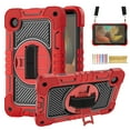 thumbnail image 1 of for Samsung Galaxy Tab A 8.4 2020 Model SM-T307,360 Degree Rotation Kickstand Handle Wrist Strap Armor Heavy Duty Rugged Multi-Functional Cover with Adjustable Shoulder Strap,Red+Black, 1 of 8