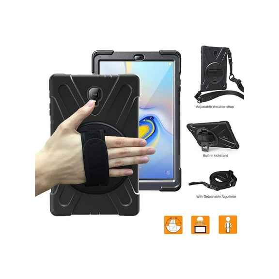 Samsung Galaxy Tab A 10.5 inch Case 2018, Model SM-T590 / SM-T595 / SM-T597 Shockproof Protective Cover with Kickstand Hand & Shoulder Strap