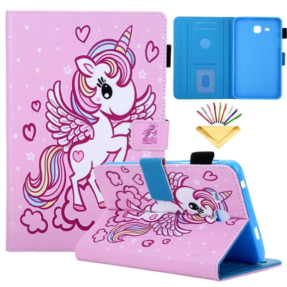 Samsung Galaxy Tab A 7.0 inch 2016 Tablet SM-T280/T285 Case, Dteck Cute Pattern PU Leather Flip Folio Stand Wallet Case Cover Built-in Card Slots, Angle Horse