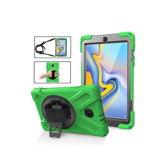 Samsung Galaxy Tab A 8.0 inch 2018 Case Model SM-T387 Shockproof Cover with Kickstand, Handle Strap+ Shoulder Strap
