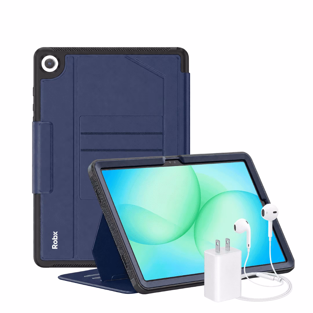 Samsung Galaxy Tab A11+ 11" Tablet 128GB Silver with Robx Case & USB-C Adapter, Wi-Fi (Global Version)