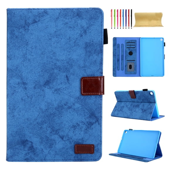 for Samsung Galaxy Tab A11 8.7" 2025 SM-X133 / SM-X135 Case - Slim Thin Shockproof Premium PU Leather Stand Cover Case, Rugged Tablet Case Cover - Blue