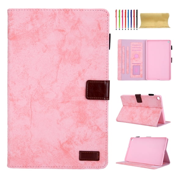for Samsung Galaxy Tab A11 8.7" 2025 SM-X133 / SM-X135 Case - Slim Thin Shockproof Premium PU Leather Stand Cover Case, Rugged Tablet Case Cover - Pink