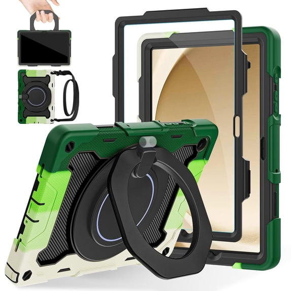For Samsung Galaxy Tab A11 Plus 5G 2025/A9 Plus 5G/A9+ 2023 11 Inch with HD Screen Protector & Shoulder Strap,Heavy Duty Military,360°Rotating Stand Case for Kids