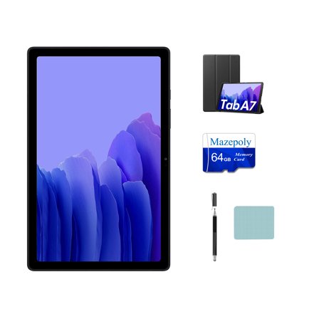 Samsung Galaxy Tab A7 10.4'' (2000x1200) TFT Display Wi-Fi Tablet Bundle, 3GB RAM, Bluetooth, Android 10 OS (64GB, Gray) with Mazepoly Accessories