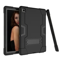 For Samsung Galaxy Tab A7 Case 10.4" Model SM-T500/SM-T505 2020, Slim Heavy Duty Rugged Hybrid Shockproof Protective Tablet Cover with Kickstand, Black