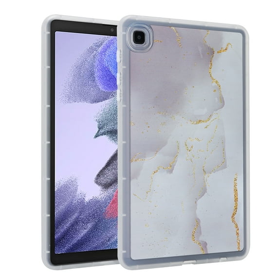 for Samsung Galaxy Tab A7 Lite 8.7" 2021 SM-T225 / SM-T220 Back Case, Marble Pattern Back / Pattern Clear Back TPU Lightweight Ultra Slim Drop Protective Anti-Scratch Case Cover, Gray