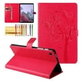 thumbnail image 1 of for Samsung Galaxy Tab A7 Lite 8.7 Inch 2021 Model (SM-T220/T225/T227) Case, Embossed Cat & Tree PU Leather Retro Shockproof Magnetic Clasp Wallet Card Slots Folio Kickstand Cover, Red, 1 of 6