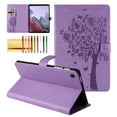 thumbnail image 1 of for Samsung Galaxy Tab A7 Lite 8.7 Inch 2021 Model (SM-T220/T225/T227) Case, Embossed Cat & Tree PU Leather Retro Shockproof Magnetic Clasp Wallet Card Slots Folio Kickstand Cover, Purple, 1 of 6