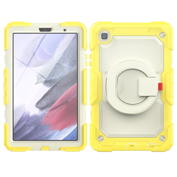 Samsung Galaxy Tab A7 Lite Case 8.7 Inch 2021,Rugged Protective Case with Tempered Glass Film 360° Rotatable Kickstand Handle Kid Proof Case for Galaxy Tab A7 Lite 8.7" SM-T220 T225 T227,Yellow