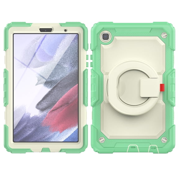 Samsung Galaxy Tab A7 Lite Case 8.7 Inch 2021,Rugged Protective Case with Tempered Glass Film 360° Rotatable Kickstand Handle Kid Proof Case for Galaxy Tab A7 Lite 8.7" SM-T220 T225 T227,Green