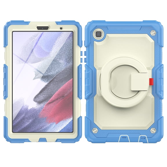 Samsung Galaxy Tab A7 Lite Case 8.7 Inch 2021,Rugged Protective Case with Tempered Glass Film 360° Rotatable Kickstand Handle Kid Proof Case for Galaxy Tab A7 Lite 8.7" SM-T220 T225 T227,Blue