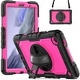 thumbnail image 1 of Samsung Galaxy Tab A7 Lite Case 8.7" with Screen Protector 360 Rotating Hand Strap Stand, Dteck Drop-Proof Rugged Case for Galaxy Tab A7 Lite 2021 SM-T220/T225/T227,Rose+Black, 1 of 7