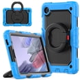 thumbnail image 1 of Samsung Galaxy Tab A7 Lite Heavy Case 8.7 Inch 2022 SM-T200/T205/T207 with Built-in Screen Protector, Dteck 3 in 1 Shockproof Bumper Full Body Drop Protection with 360° Ring Holder,Lightblue+Black, 1 of 8
