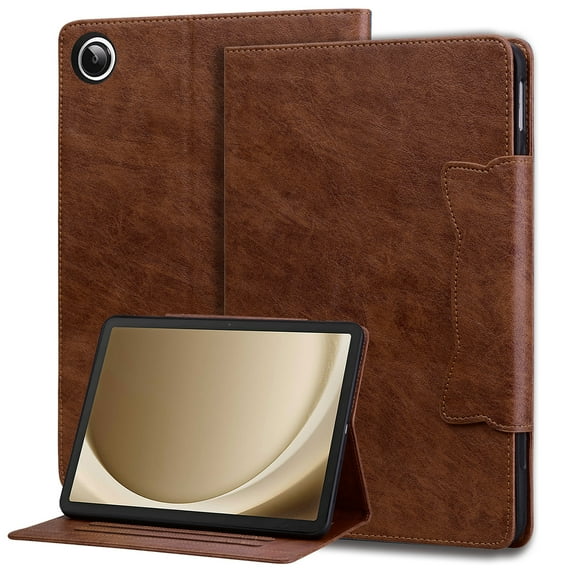 for Samsung Galaxy Tab A8 10.5 2022 SM-X200 / SM-X205 Case, Vintage Soft PU Leather Case with 2 Anti-Slip Strips Adjustable Kickstand & 4 Card Slots (Include 1 Photo Slot) Auto Sleep/Wake, Brown
