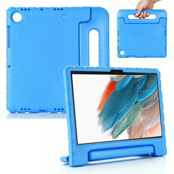 for Samsung Galaxy Tab A8 10.5 2022 (SM-X200/X205/X207) case, Shockproof, Silicone Rubber EVA Portable Handle Stand Protective Kids Cover Case for Samsung Galaxy A8 10.5 Inch Tablet 2022, Blue