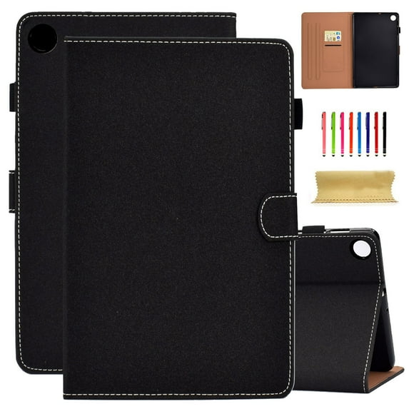 Samsung Galaxy Tab A8 10.5 2022 Tablet Case, Dteck Matte PU Leather Folio Flip Case for Samsung X200 X205 X207, Muilt-angle Viewing Stand, Protective Cover with Credit Card Slots,Black