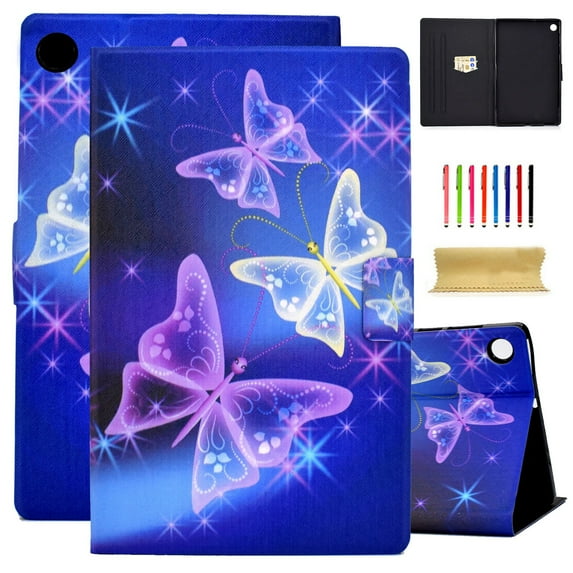Samsung Galaxy Tab A8 10.5 2022 X200 X205 X207 Tablet Case, Dteck Cute Pattern Folio Flip Case Shockproof Stand Cover For Samsung Galaxy Tab A8 10.5 (2022),Purple Butterfly