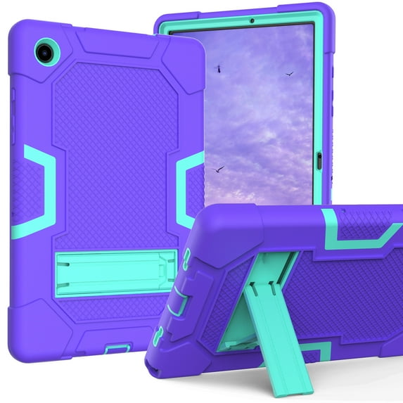 Samsung Galaxy Tab A8 2022 Case with Kickstand, Dteck Heavy Hybrid Shockproof Rugged Cover for Samsung Galaxy Tab A8 10.5 inch SM-X200/X205/X207, Purple