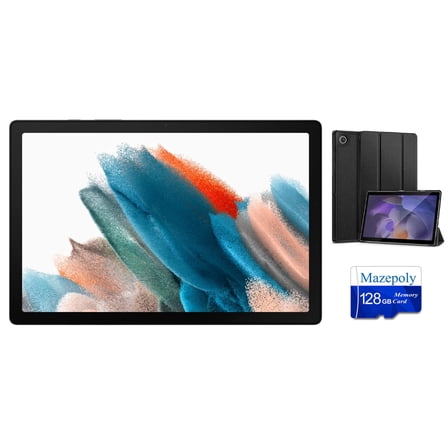 Samsung Galaxy Tab A8 Android Tablet, 10.5'' LCD Screen, 3GB RAM, 32GB Storage, Silver + Mazepoly Accessories