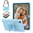 thumbnail image 1 of for Samsung Galaxy Tab A9+ 11.0" 2023 SM-X210 / SM-X215 / SM-X216 Case for Kids, with Butterfly Wings Kickstand Shoulder Strap Heavy Duty Rugged 2 In 1 Silicone PC Cover, Blue, 1 of 6