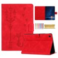 thumbnail image 1 of for Samsung Galaxy Tab A9+ 11.0" 2023 SM-X210 / SM-X215 / SM-X216 Folio Flip Case, Embossed PU Leather Case with Smart Auto Wake / Sleep & Adjustable Stand (3 Anti-Slip Strips) with Card Slots, Red, 1 of 5
