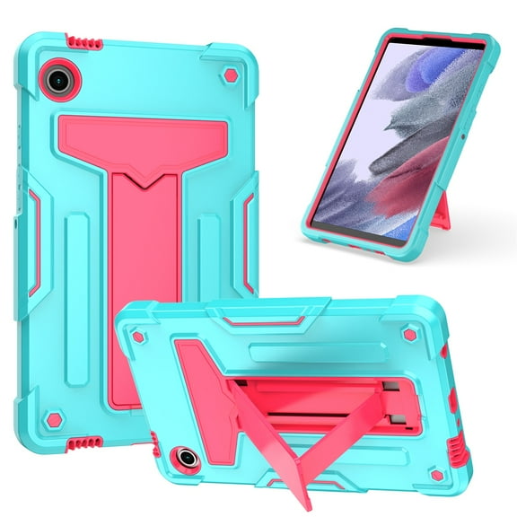 for Samsung Galaxy Tab A9+ 11.0" 2023 SM-X210 / SM-X215 / SM-X216 Tablet Case, Silicone Hard Back Kids Friendly Cover Built in Stand Shockproof Heavy Duty Protection for Tab A9+ 11.0" - Mint+Rose