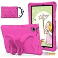 thumbnail image 1 of for Samsung Galaxy Tab A9+ 11.0" 2023 SM-X210 / SM-X215 / SM-X216B Case for Kids with 90° Rotatable Folding Butterfly Stand Shoulder Strap Cover Heavy Duty Protection for Tab A9+ 2023, Rose, 1 of 6