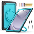 thumbnail image 1 of for Samsung Galaxy Tab A9+ 11.0" 2023 SM-X210/SM-X215/SM-X216B Case, Shockproof Rugged Protective Case with 360°/180° Rotating Handle Grip Stand & Adjustable Shoulder Strap & Pencil Holder - Lightblue, 1 of 9
