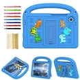 thumbnail image 1 of for Samsung Galaxy Tab A9+ 11.0" 2023 SM-X210 / SM-X215 / SM-X216B Silicone Kids Friendly Shockproof Cute Case with Handle Grip, Heavy Duty Multiple Angles Kickstand Rugged Cover, Blue, 1 of 8
