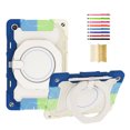 thumbnail image 1 of for Samsung Galaxy Tab A9 8.7" 2023 SM-X110 / SM-X115, 3 in 1 Rugged Cover with Pencil Holder Handle Grip 360 Rotating Kickstand Case Kids for Samsung Galaxy Tab A9 8.7 inch 2023, Rainbowblue, 1 of 5